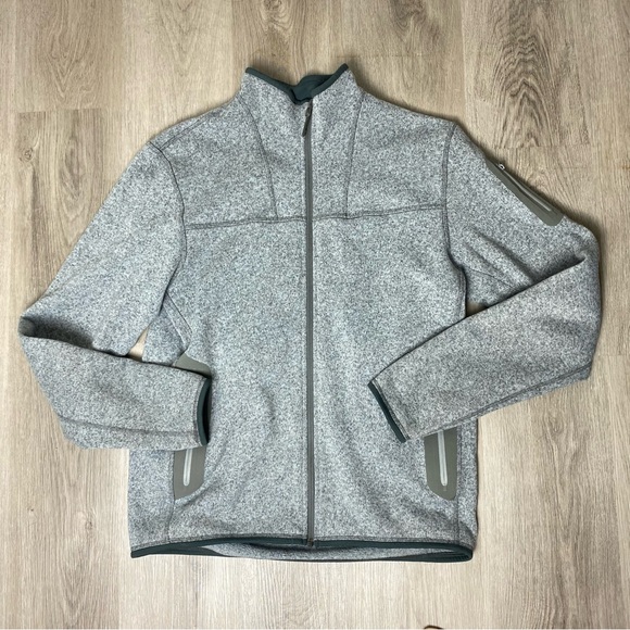 Arc'teryx Covert Cardigan Fleece Jacket Full Zip Heather Gray Green Men's Large - Picture 1 of 5